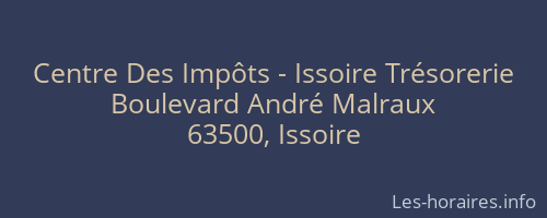 Centre Des Impôts - Issoire Trésorerie