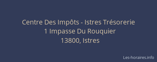 Centre Des Impôts - Istres Trésorerie