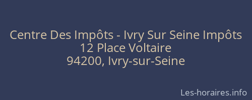 Centre Des Impôts - Ivry Sur Seine Impôts