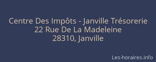Centre Des Impôts - Janville Trésorerie