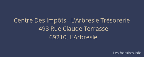 Centre Des Impôts - L'Arbresle Trésorerie