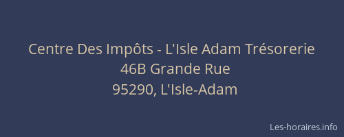 Centre Des Impôts - L'Isle Adam Trésorerie