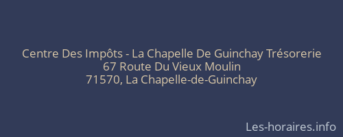 Centre Des Impôts - La Chapelle De Guinchay Trésorerie