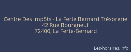 Centre Des Impôts - La Ferté Bernard Trésorerie