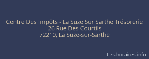 Centre Des Impôts - La Suze Sur Sarthe Trésorerie