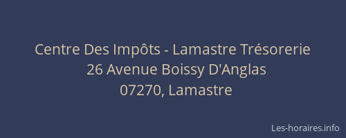 Centre Des Impôts - Lamastre Trésorerie
