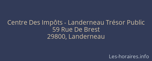 Centre Des Impôts - Landerneau Trésor Public
