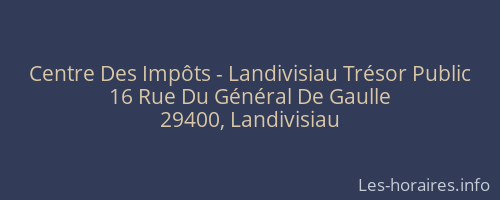 Centre Des Impôts - Landivisiau Trésor Public