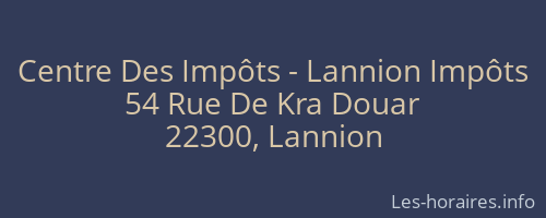 Centre Des Impôts - Lannion Impôts