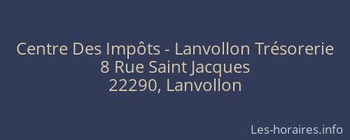 Centre Des Impôts - Lanvollon Trésorerie