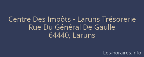 Centre Des Impôts - Laruns Trésorerie