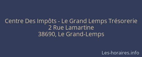 Centre Des Impôts - Le Grand Lemps Trésorerie