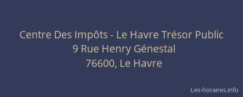 Centre Des Impôts - Le Havre Trésor Public