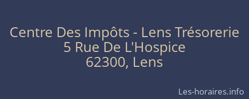 Centre Des Impôts - Lens Trésorerie