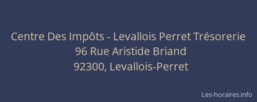 Centre Des Impôts - Levallois Perret Trésorerie