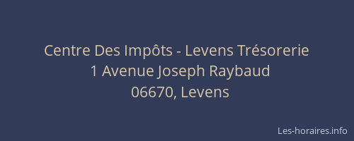Centre Des Impôts - Levens Trésorerie