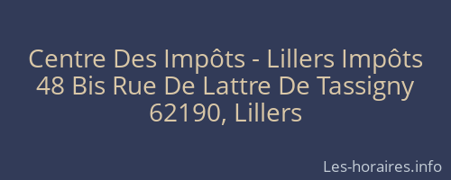 Centre Des Impôts - Lillers Impôts