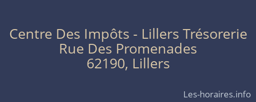 Centre Des Impôts - Lillers Trésorerie
