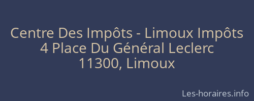 Centre Des Impôts - Limoux Impôts