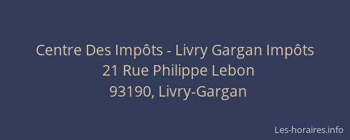 Centre Des Impôts - Livry Gargan Impôts