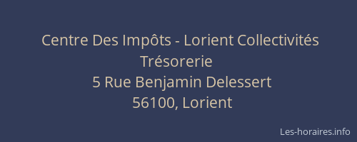 Centre Des Impôts - Lorient Collectivités Trésorerie