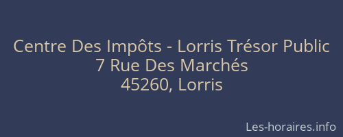 Centre Des Impôts - Lorris Trésor Public