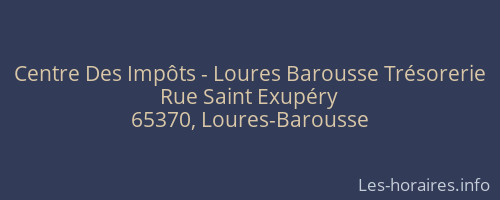 Centre Des Impôts - Loures Barousse Trésorerie