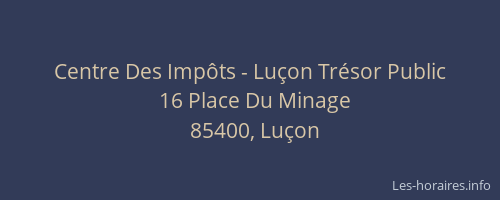 Centre Des Impôts - Luçon Trésor Public