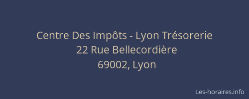 Centre Des Impôts - Lyon Trésorerie
