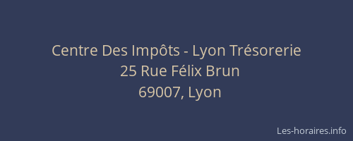 Centre Des Impôts - Lyon Trésorerie