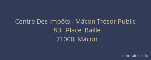 Centre Des Impôts - Mâcon Trésor Public