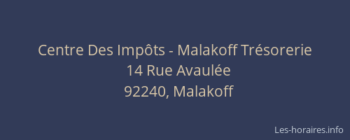 Centre Des Impôts - Malakoff Trésorerie