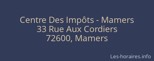 Centre Des Impôts - Mamers