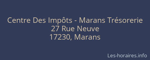 Centre Des Impôts - Marans Trésorerie