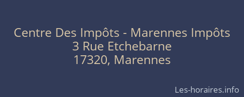Centre Des Impôts - Marennes Impôts