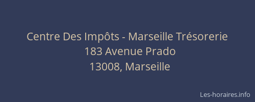Centre Des Impôts - Marseille Trésorerie