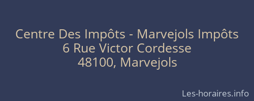 Centre Des Impôts - Marvejols Impôts