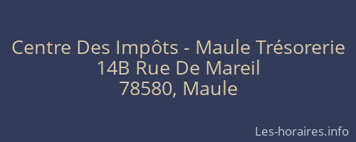 Centre Des Impôts - Maule Trésorerie