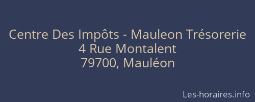 Centre Des Impôts - Mauleon Trésorerie