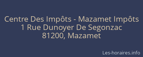 Centre Des Impôts - Mazamet Impôts