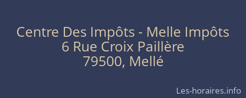Centre Des Impôts - Melle Impôts