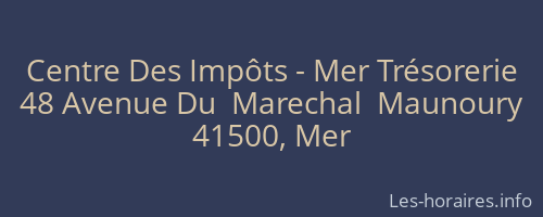 Centre Des Impôts - Mer Trésorerie