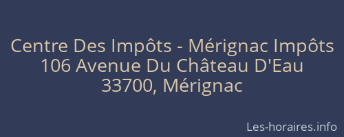 Centre Des Impôts - Mérignac Impôts