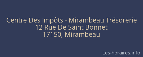 Centre Des Impôts - Mirambeau Trésorerie