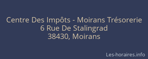 Centre Des Impôts - Moirans Trésorerie