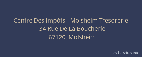 Centre Des Impôts - Molsheim Tresorerie