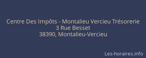 Centre Des Impôts - Montalieu Vercieu Trésorerie