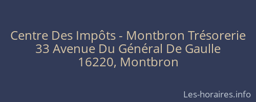 Centre Des Impôts - Montbron Trésorerie