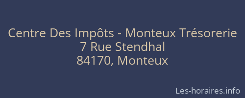 Centre Des Impôts - Monteux Trésorerie
