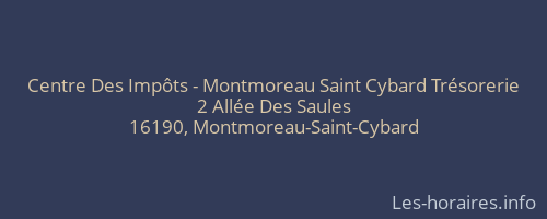 Centre Des Impôts - Montmoreau Saint Cybard Trésorerie
